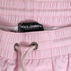 Dolce & Gabbana Pink Nylon Logo Side Stripe Beachwear Men Swimwear