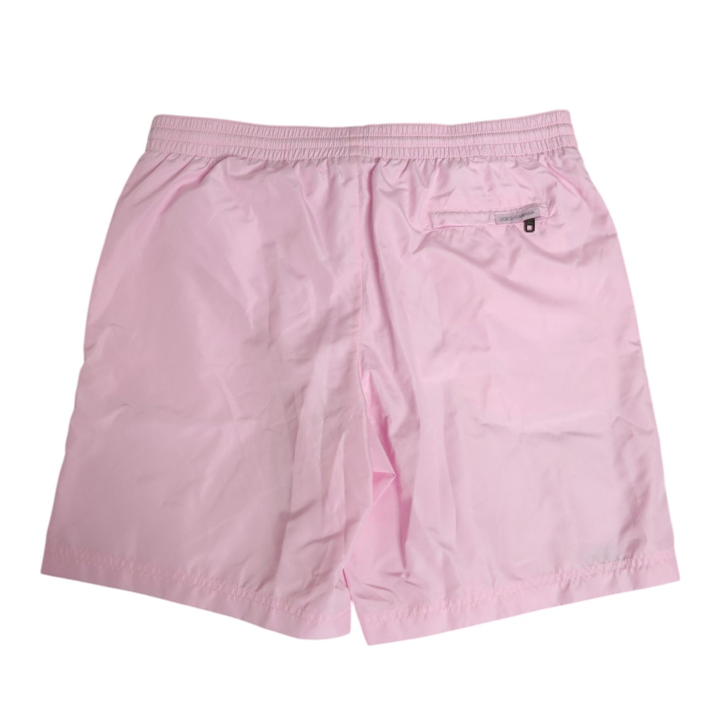 Dolce & Gabbana Pink Nylon Logo Side Stripe Beachwear Men Swimwear