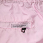 Dolce & Gabbana Pink Nylon Logo Side Stripe Beachwear Men Swimwear