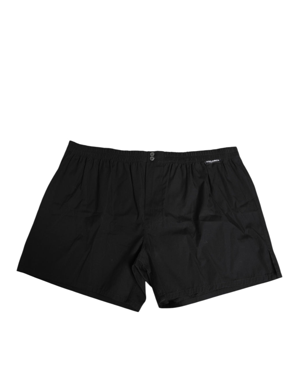 Dolce & Gabbana Black Cotton Elastic Waistband Button Swimwear - Eljoys Fashion 
