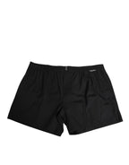 Dolce & Gabbana Black Cotton Elastic Waistband Button Swimwear - Eljoys Fashion 