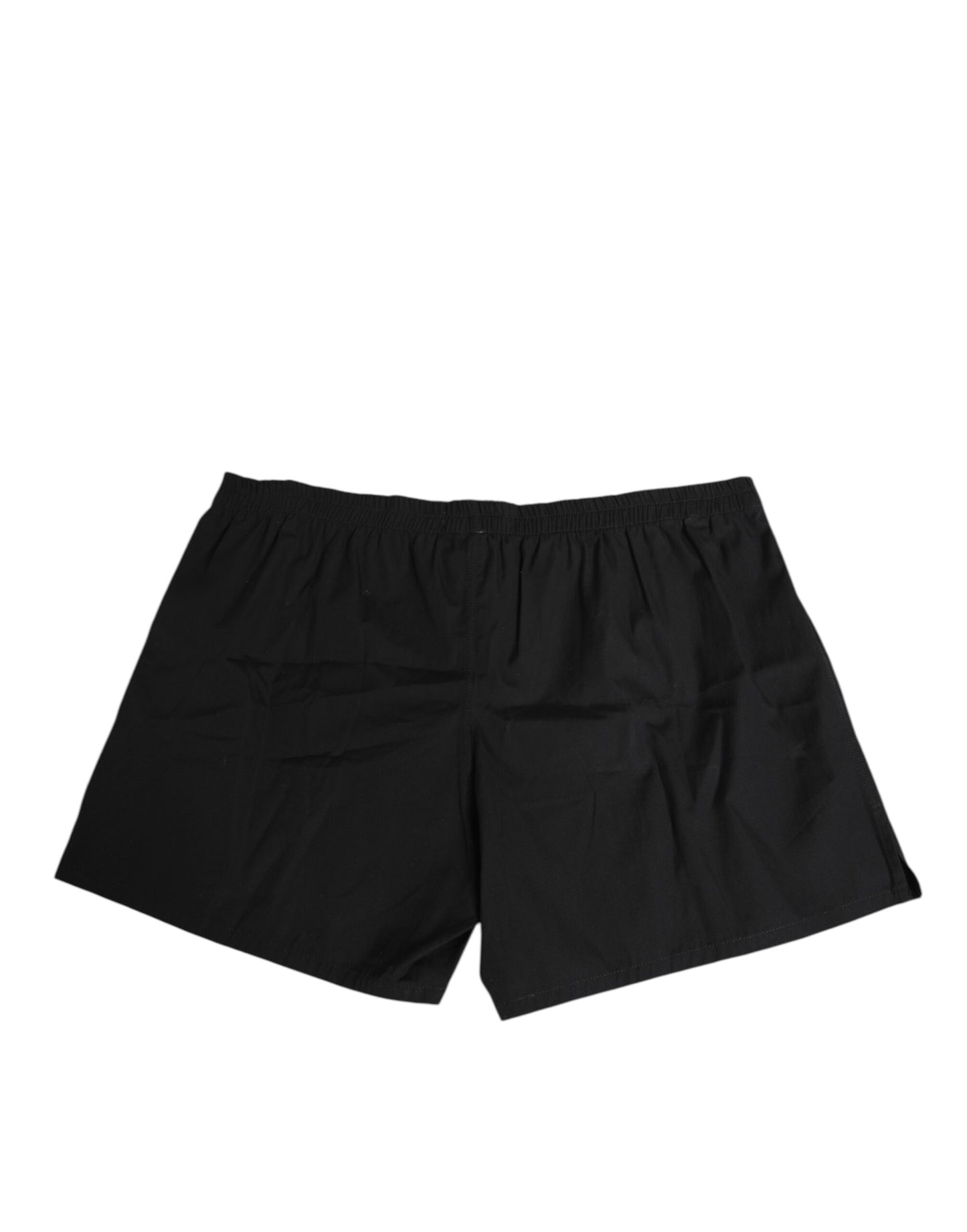 Dolce & Gabbana Black Cotton Elastic Waistband Button Swimwear Dolce & Gabbana