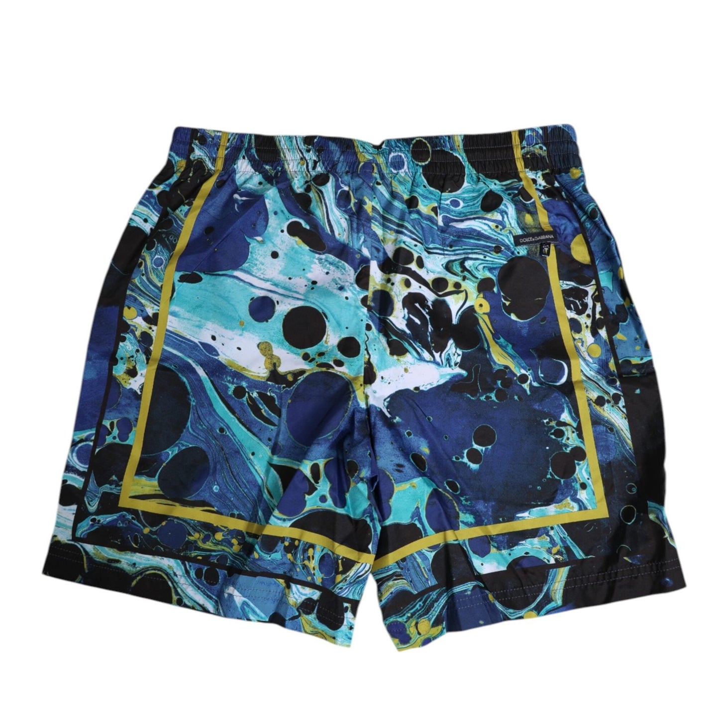 Dolce & Gabbana Blue Marble Print Logo Men Boxer Short Swimwear