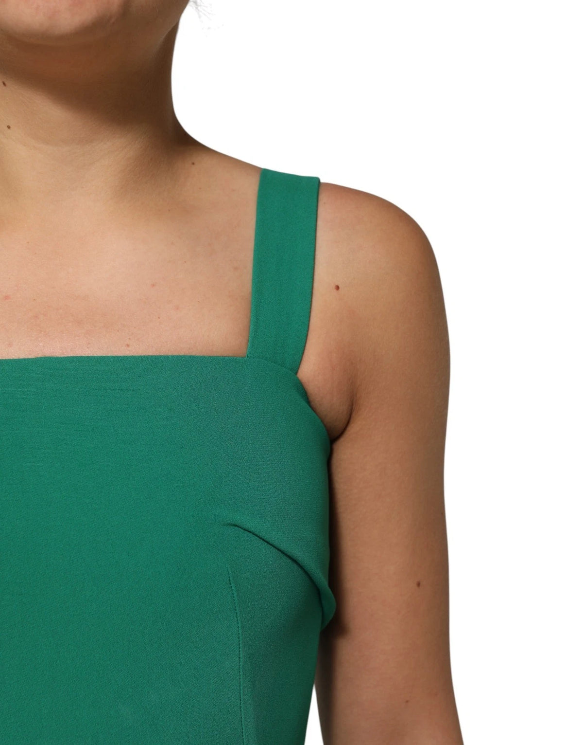 Dolce & Gabbana Dark Green Sleeveless Rayon Bodycon Dress Dolce & Gabbana