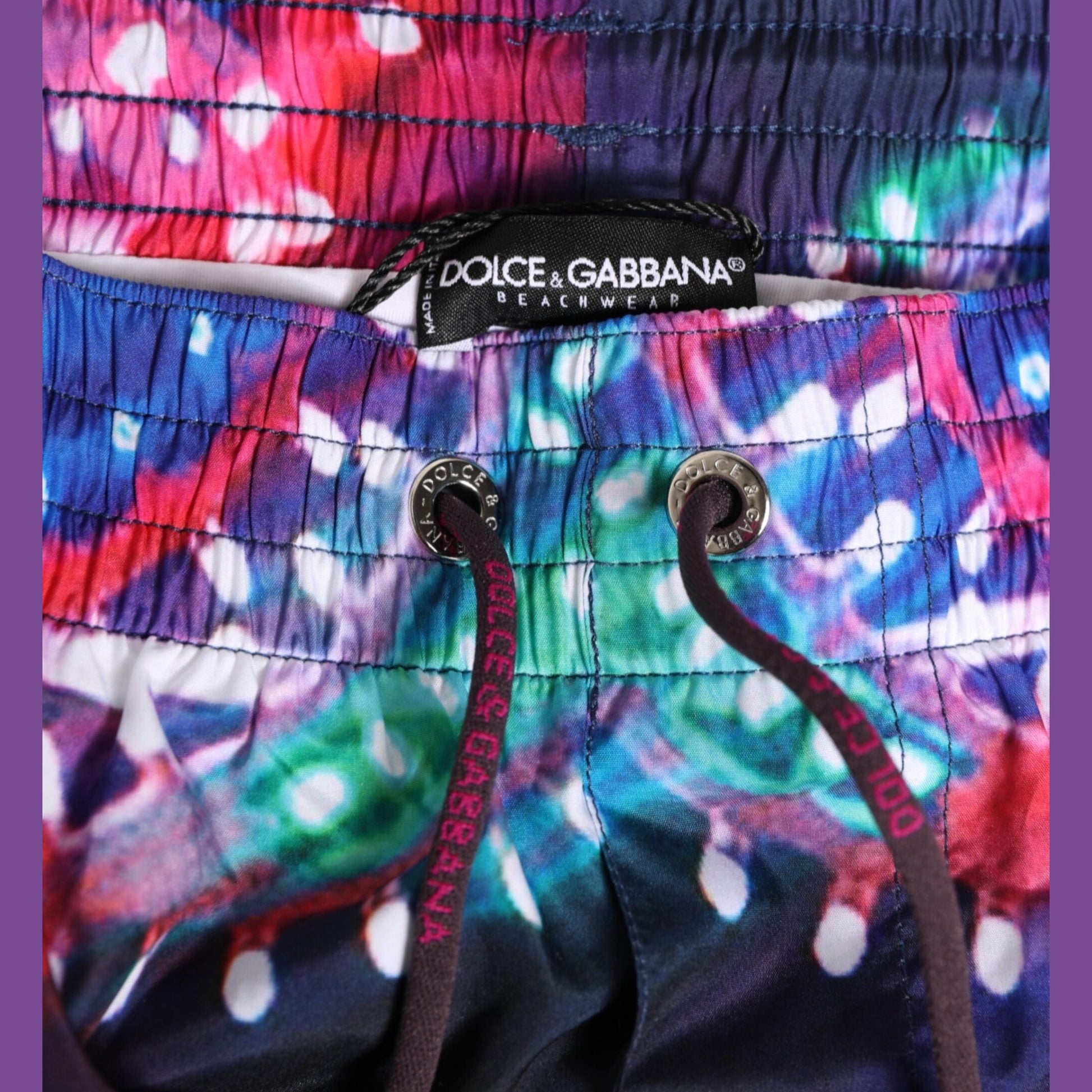 Dolce & Gabbana Multicolor Neon Print Polyester Shorts Swimwear