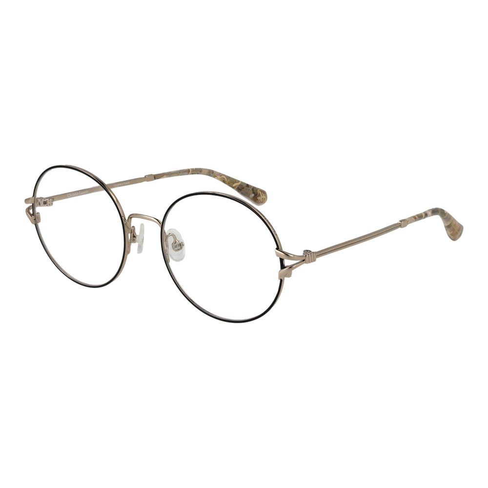 Christian Lacroix beige metal glasses frames with clear lenses, stylish and lightweight for everyday wear.