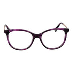 Max Mara purple acetate glasses frames with rounded design and clear lenses, stylish eyewear for everyday wear.