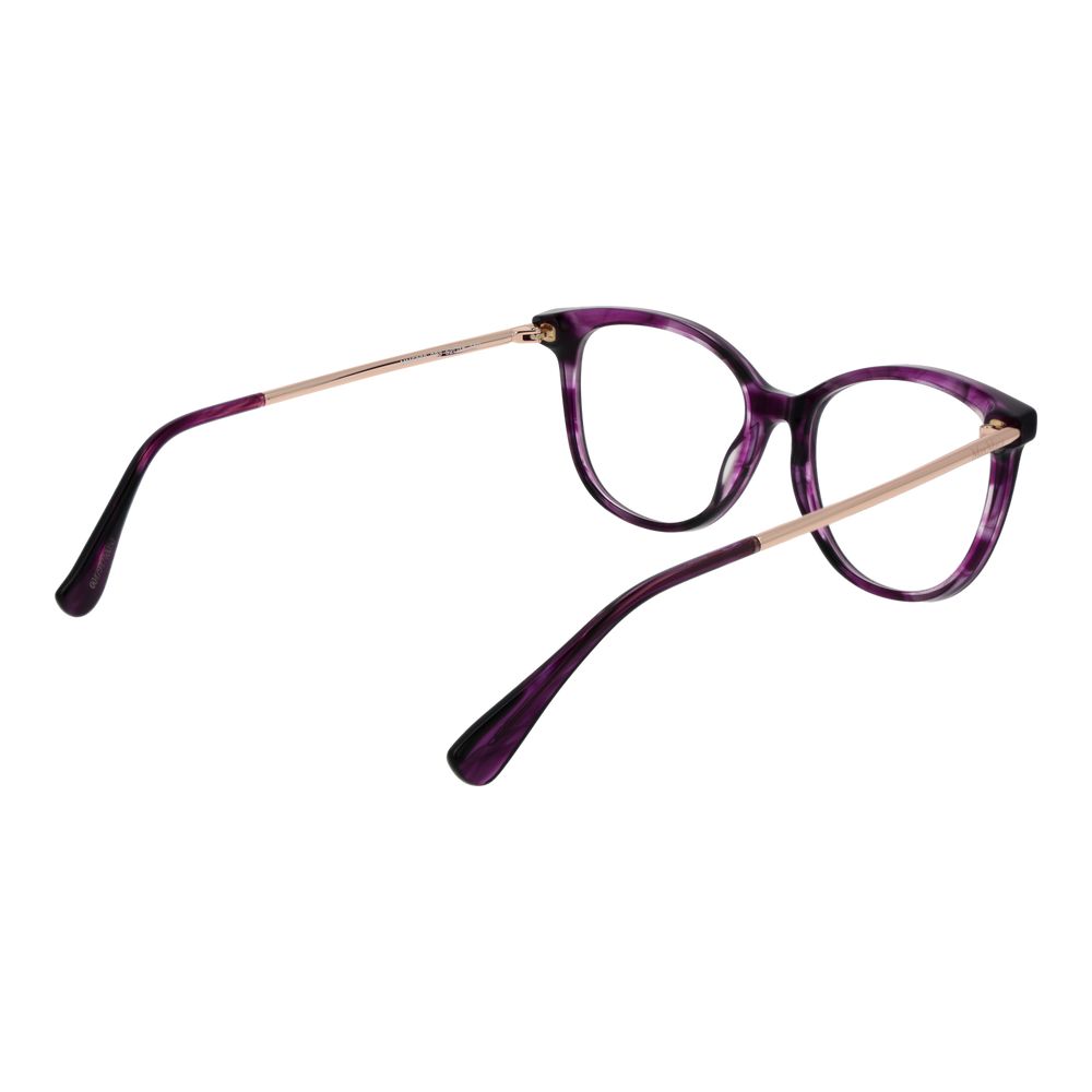 Max Mara purple acetate glasses frames with rounded design and clear lenses, stylish eyewear for everyday wear.