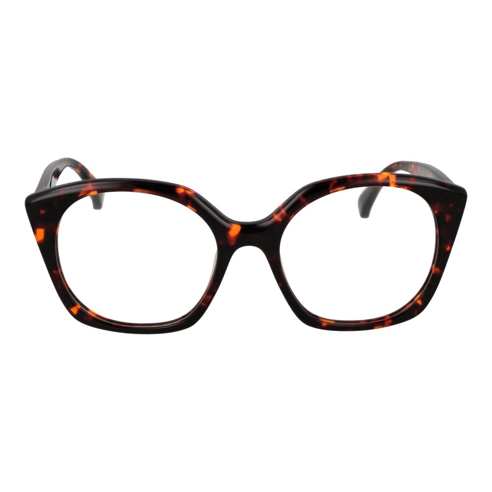 Max Mara brown plastic eyeglass frames with a sleek, modern design and rounded shape, suitable for stylish eyewear.