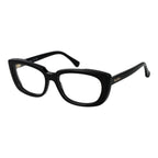 Max Mara black acetate glasses frames with sleek, modern design, showcasing clear lenses and stylish detailing.