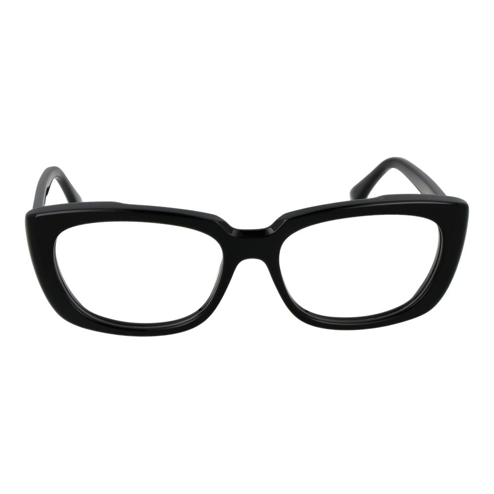 Max Mara black acetate eyeglass frames with a classic design, showcasing sleek, stylish eyewear for sophisticated look.