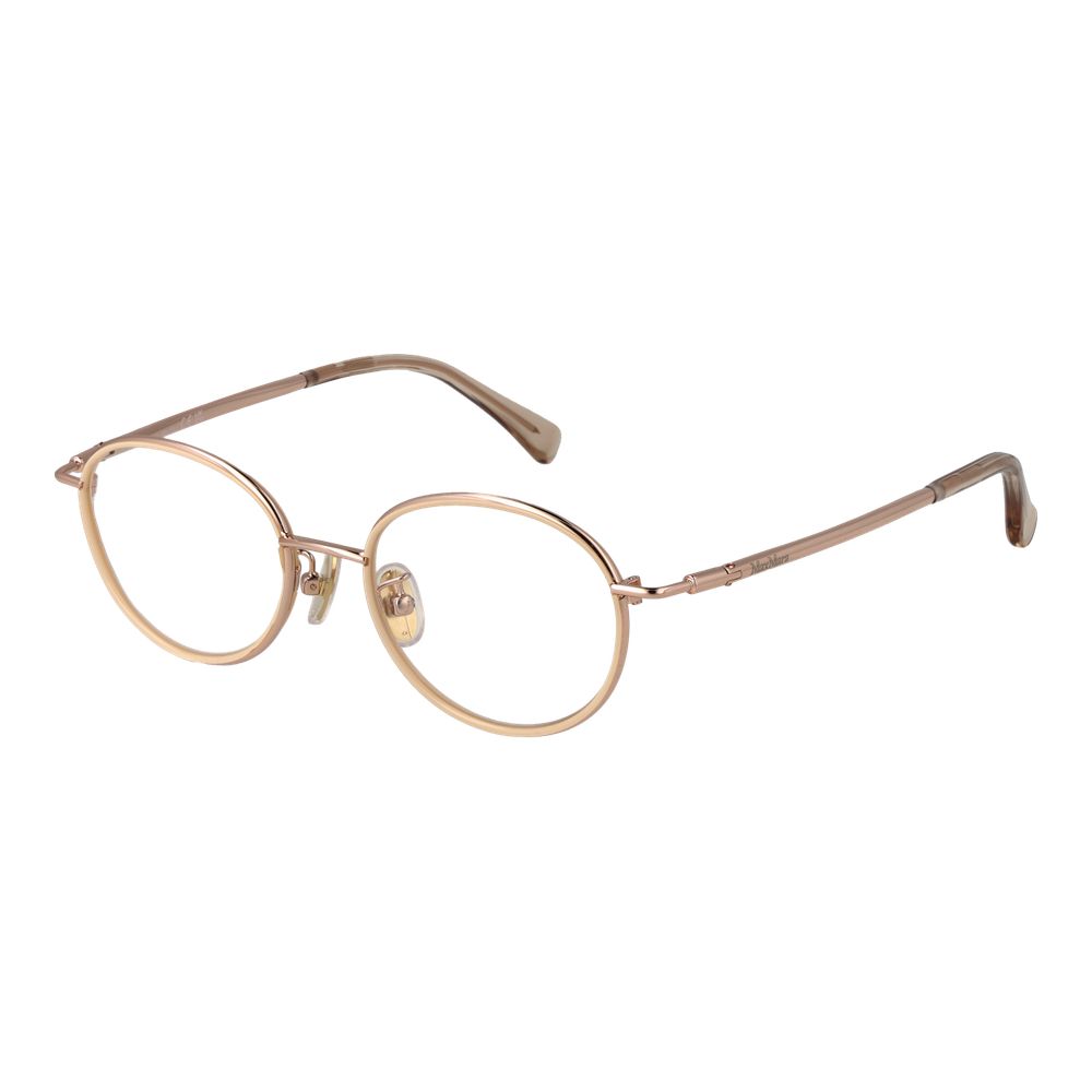 Max Mara rose gold metal glasses frames with clear lenses, stylish and lightweight for everyday wear.