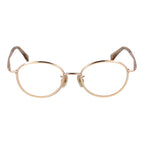 Max Mara rose gold metal glasses frames with sleek design and clear glass lenses, stylish eyewear accessory.