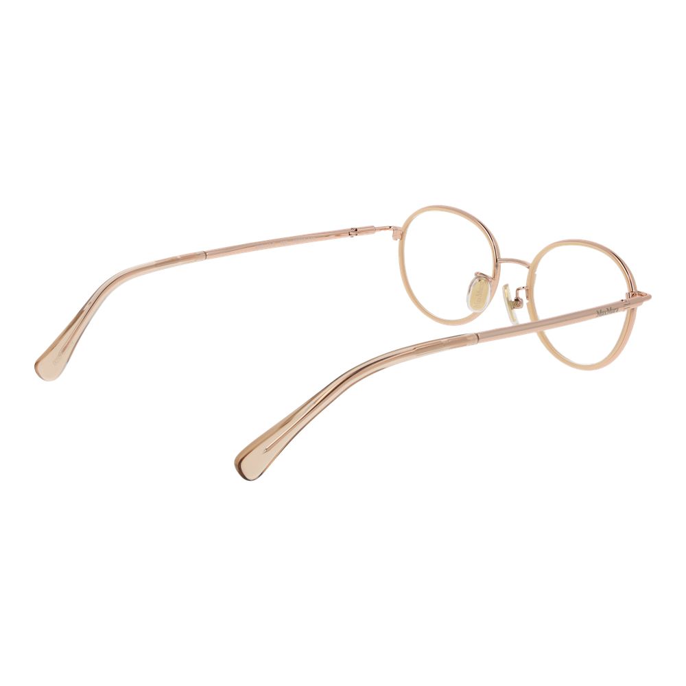 Max Mara rose gold metal glasses frames featuring sleek design and clear lenses, stylish and lightweight for everyday wear.