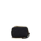 Black leather crossbody bag by Marc Jacobs with adjustable strap and sleek design.