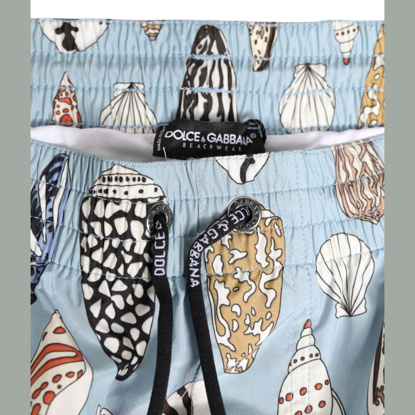 Dolce & Gabbana Blue Seashell Print Nylon Men Shorts Swimwear