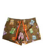 Dolce & Gabbana Brown Multicolor Teddy Bear Men Shorts Swimwear - Eljoys Fashion 