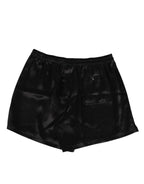 Dolce & Gabbana Black Silk Satin Elastic Men Boxer Short Swimwear - Eljoys Fashion 