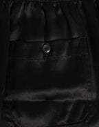 Dolce & Gabbana Black Silk Satin Elastic Men Boxer Short Swimwear - Eljoys Fashion 