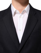 Dolce & Gabbana Dark Blue Wool Men Jacket Coat Blazer Suit