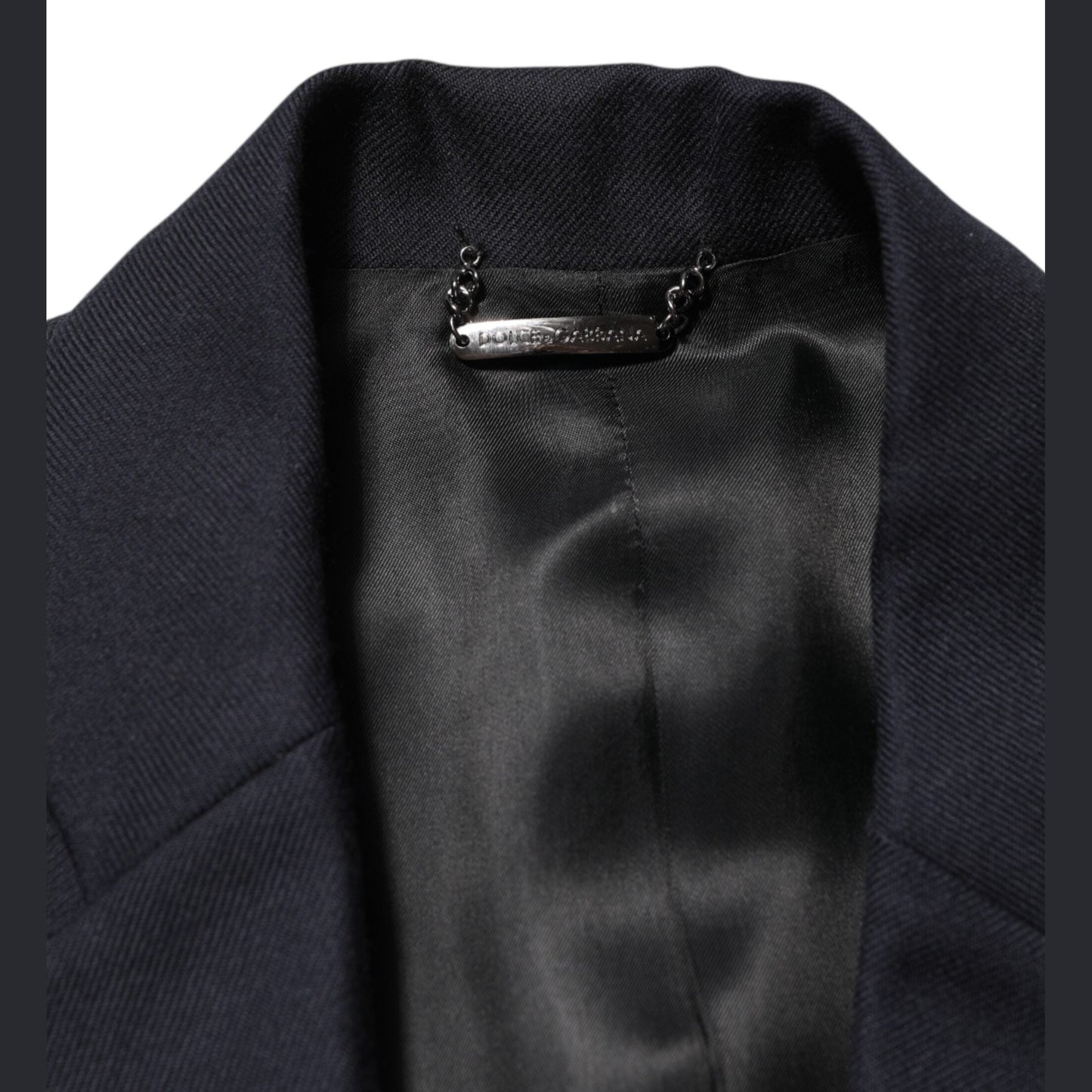 Dolce & Gabbana Dark Blue Wool Men Jacket Coat Blazer Suit