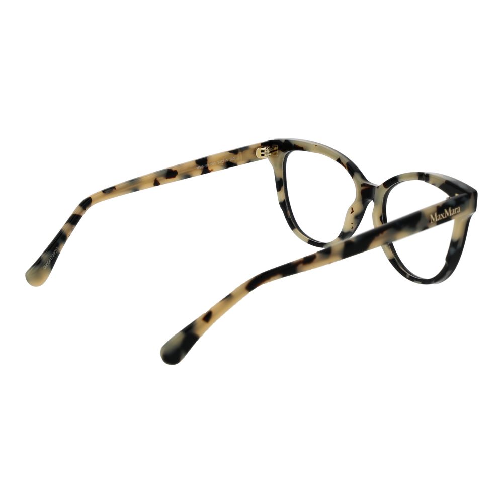 Max Mara black acetate eyeglass frames with sleek, modern design and clear lenses, stylish eyewear for everyday wear.