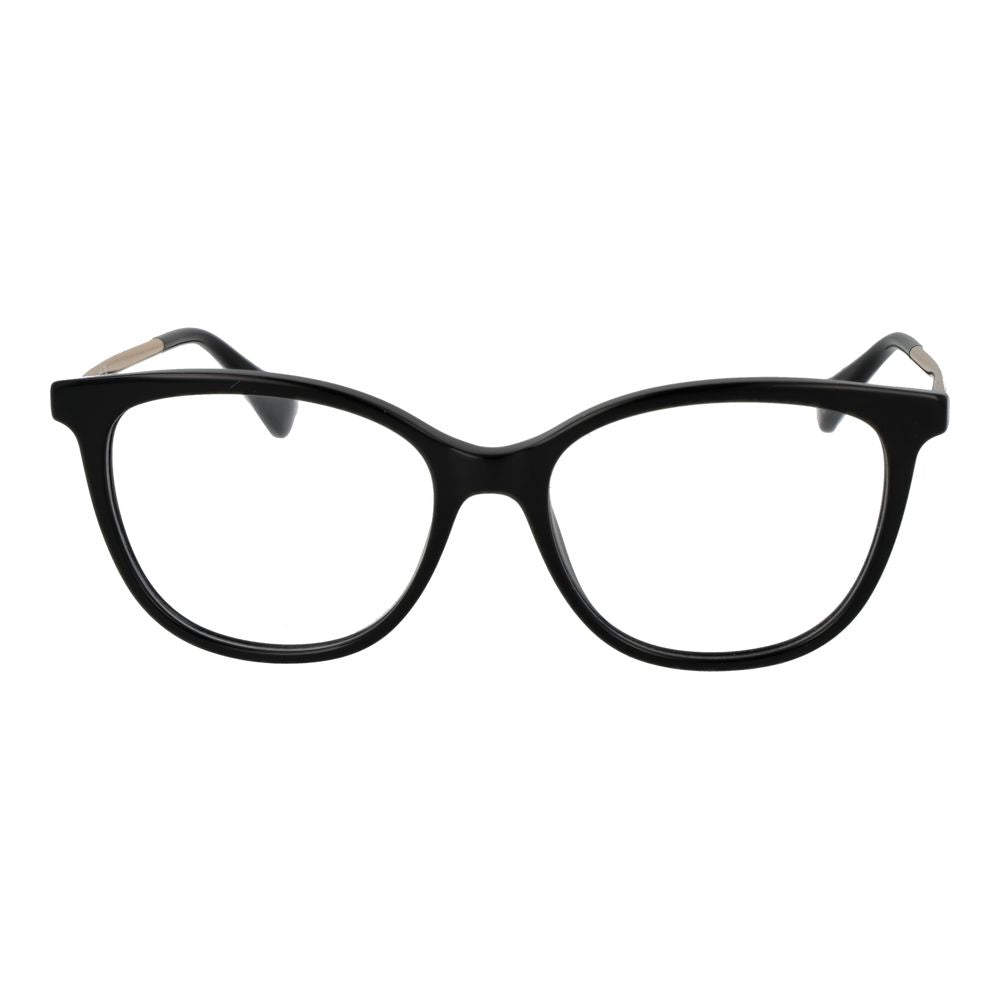 Max Mara black acetate glasses frames with sleek design and clear lenses, stylish eyewear for everyday wear.