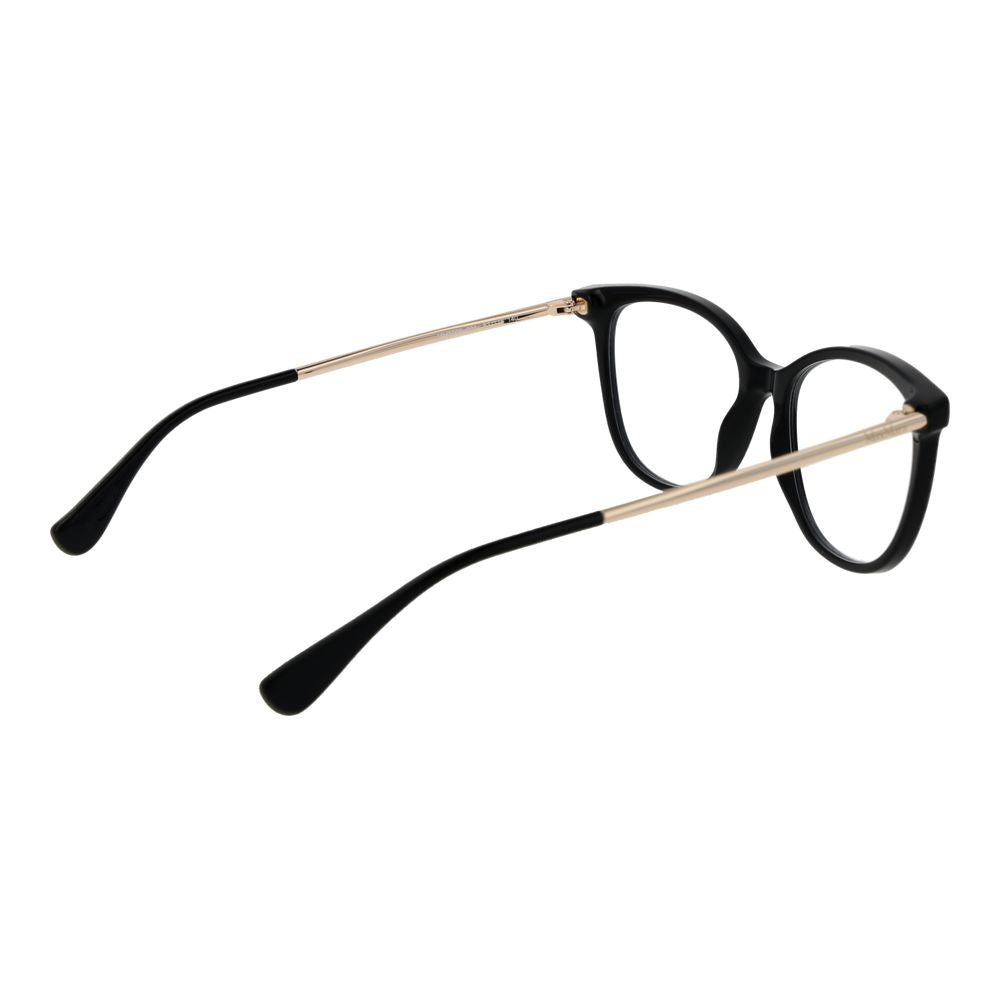 Max Mara black acetate glasses frames with sleek, modern design and clear lenses, stylish eyewear for everyday wear.