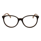 Max Mara brown acetate glasses frames with rounded lenses and sleek design, showcasing elegant eyewear style.