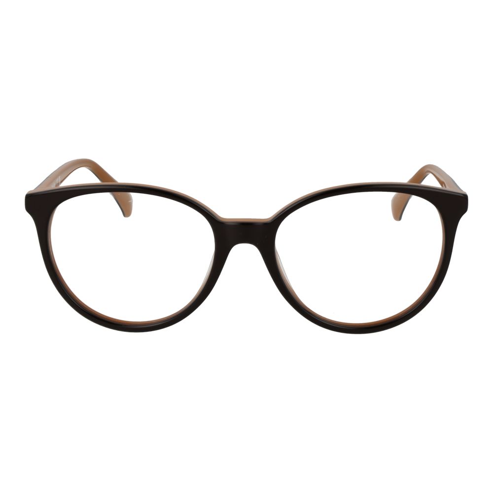 Max Mara brown acetate glasses frames with rounded lenses and sleek design, showcasing elegant eyewear style.
