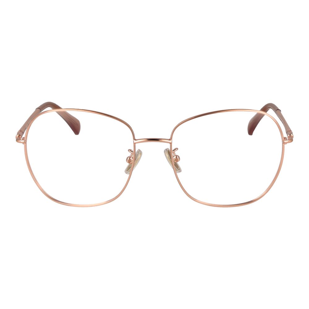 Max Mara rose gold metal glasses frames with clear lenses, stylish and lightweight eyewear for modern fashion.