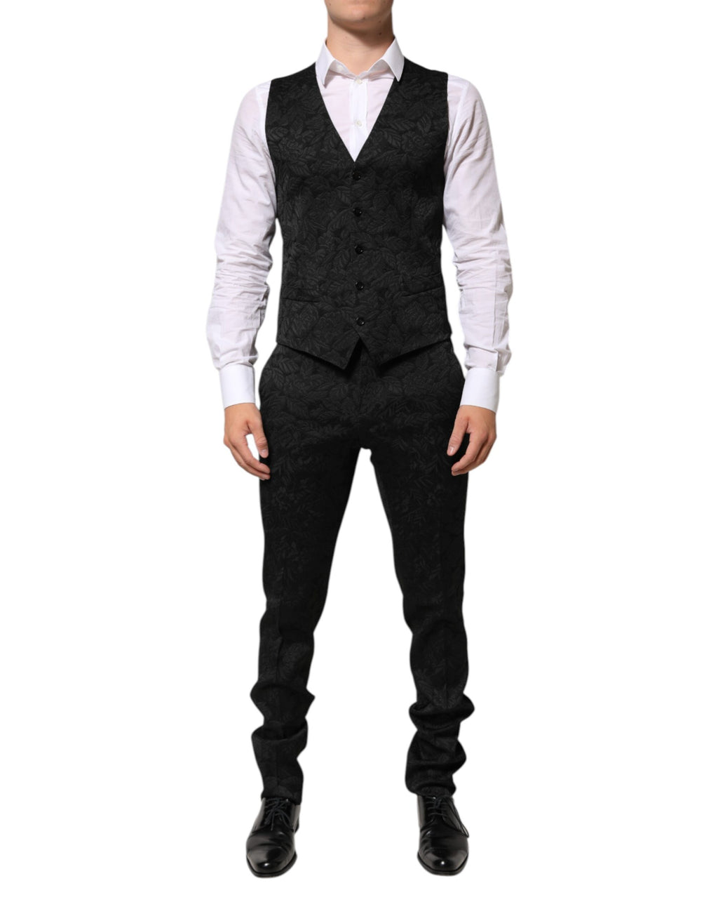 Dolce & Gabbana Black 3 Piece Brocade Jacquard Suit MARTINI Dolce & Gabbana