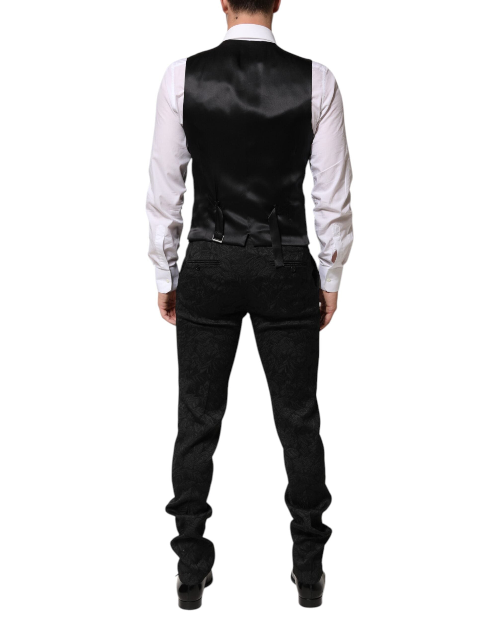 Dolce & Gabbana Black 3 Piece Brocade Jacquard Suit MARTINI Dolce & Gabbana