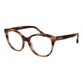 Max Mara brown acetate glasses frames with rounded design and clear lenses, stylish eyewear for everyday wear.