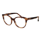 Max Mara brown acetate glasses frames with rounded design and clear lenses, stylish eyewear for everyday wear.