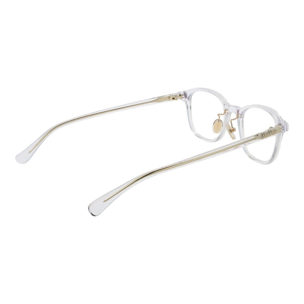 Max Mara transparent acetate glasses frames with clear lenses, stylish and lightweight eyewear for a modern look.