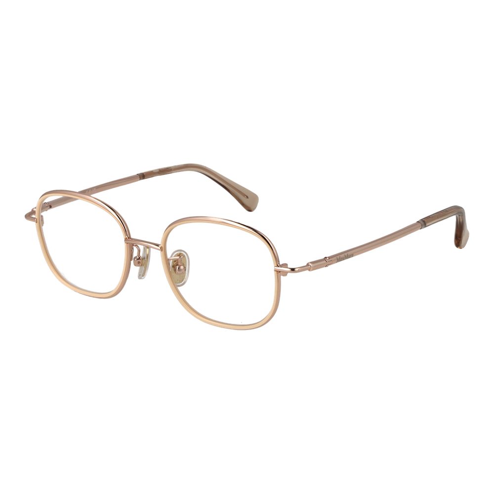 Max Mara rose gold metal glasses frames with sleek design and clear glass lenses, stylish eyewear for a sophisticated look