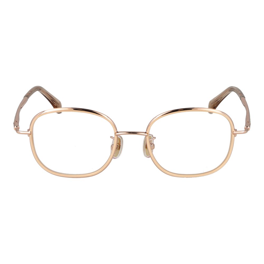 Max Mara rose gold metal glasses frames with clear lenses, stylish and lightweight for a sophisticated look.