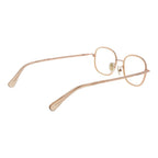 Max Mara rose gold metal glasses frames with clear lenses, stylish and elegant eyewear for a sophisticated look.
