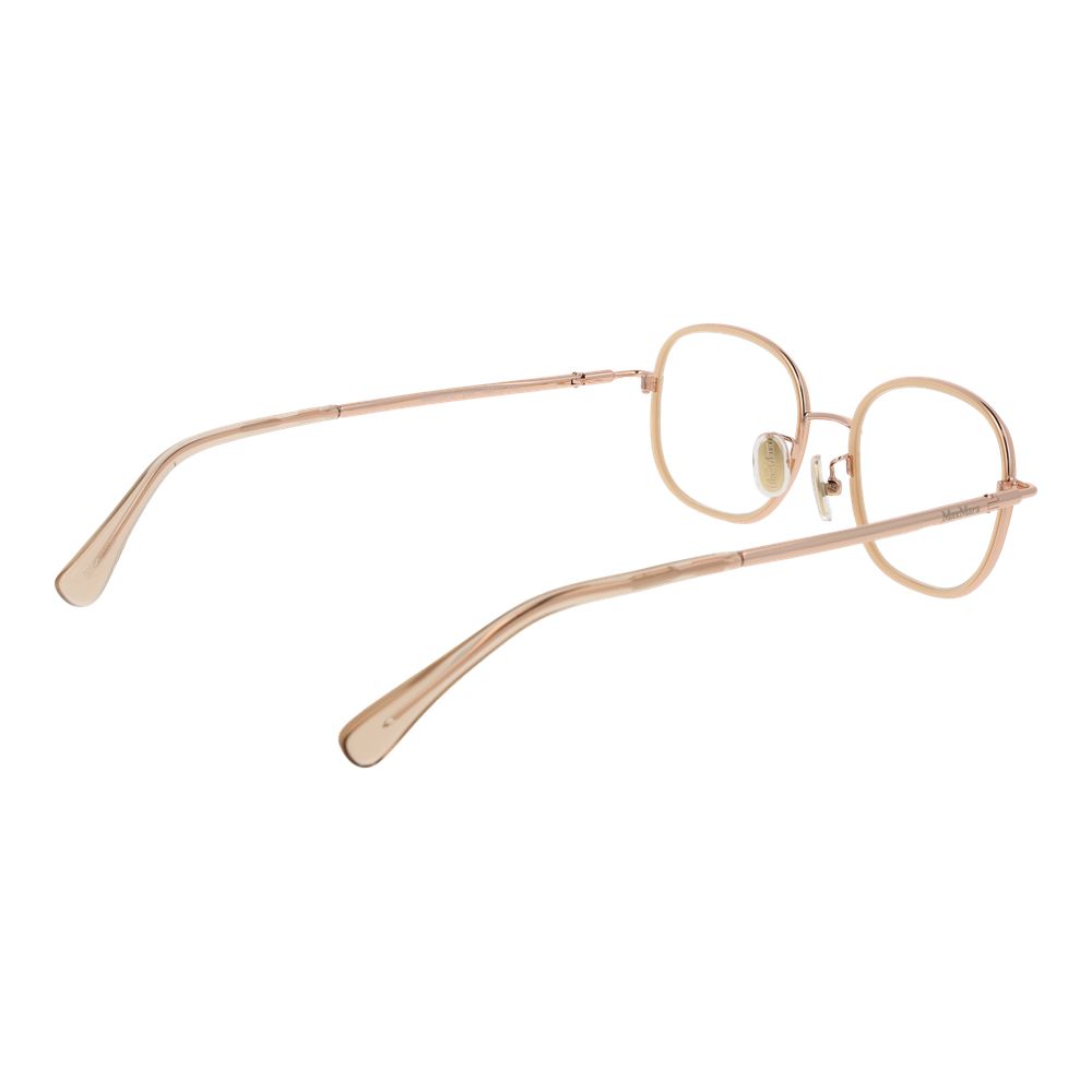 Max Mara rose gold metal glasses frames with clear lenses, stylish and elegant eyewear for a sophisticated look.