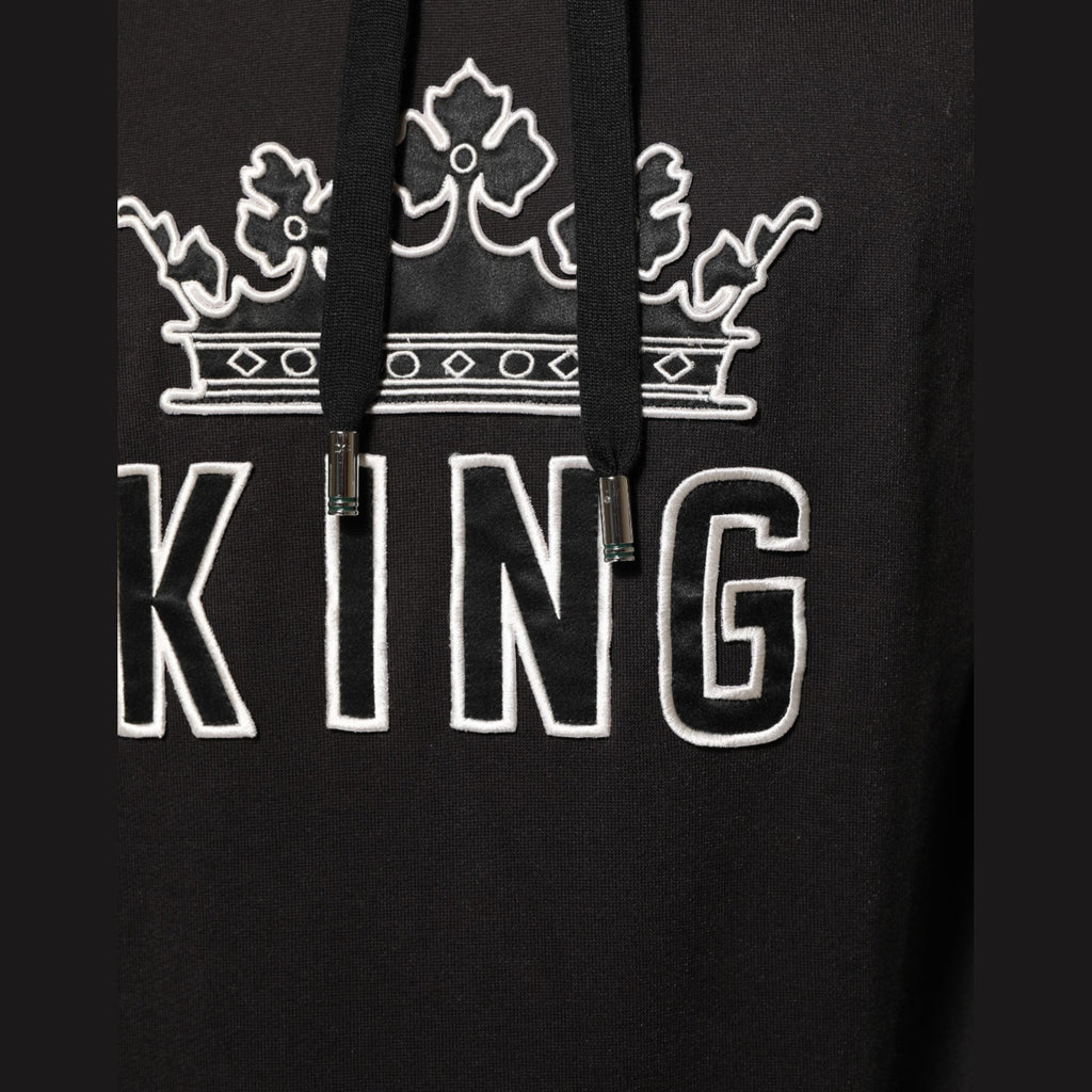 Dolce & Gabbana KING Black Orchid Floral Crown Logo Hoodie Sweater