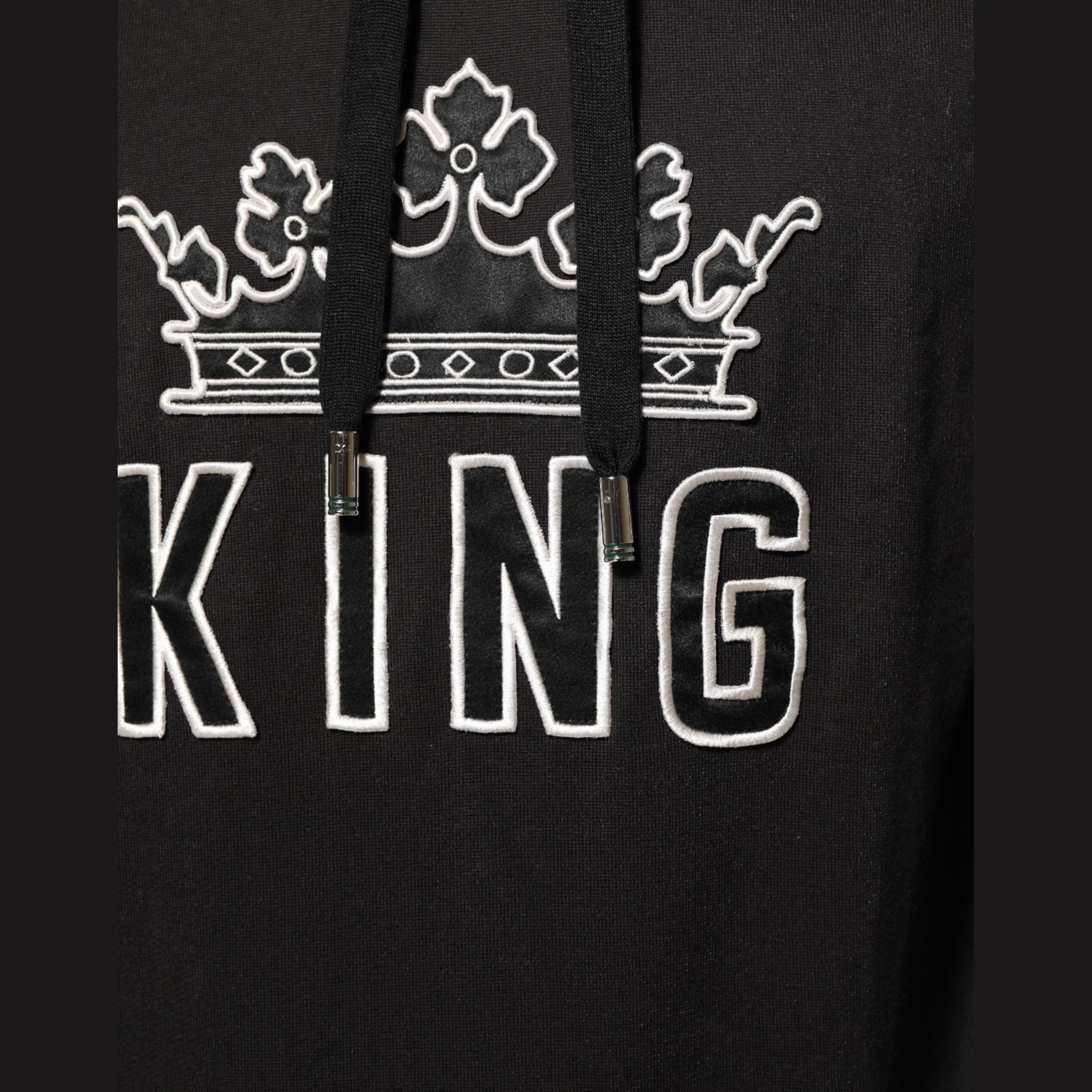 Dolce & Gabbana KING Black Orchid Floral Crown Logo Hoodie Sweater