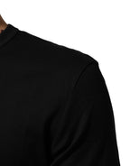 Dolce & Gabbana Black Cotton Velvet Logo Print Men T-shirt - Eljoys Fashion 