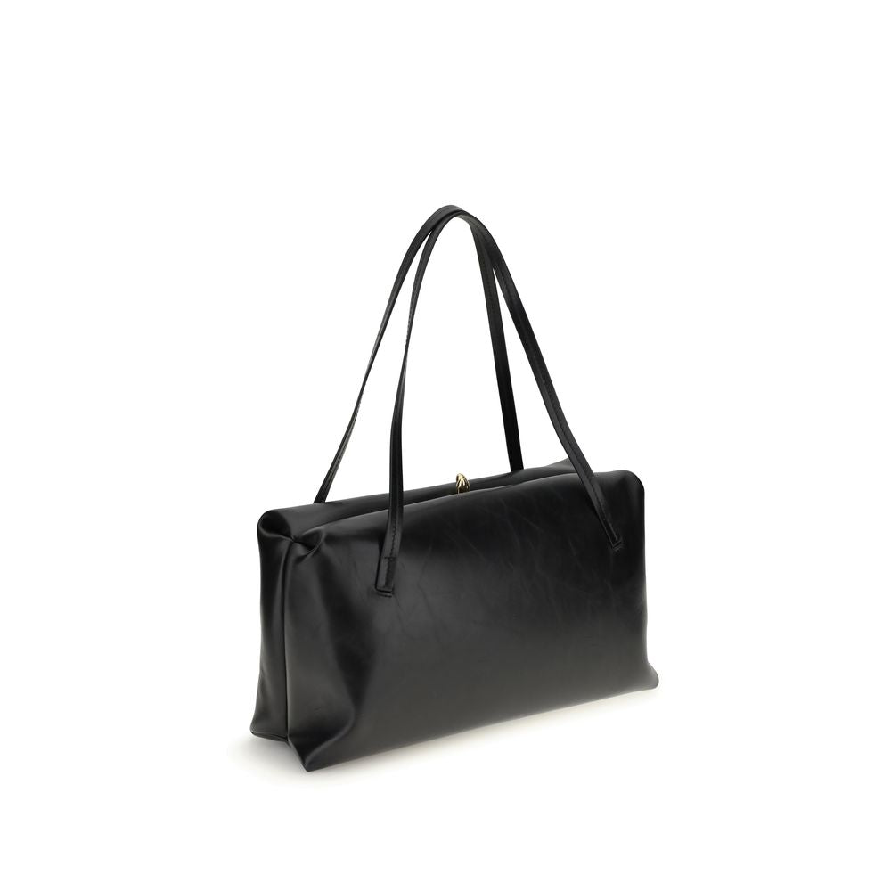 Jil Sander Black Calf Leather Bos Taurus Shoulder Bag Jil Sander