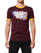 Dolce & Gabbana Burgundy Cotton DG Super King Logo T-Shirt - Eljoys Fashion 