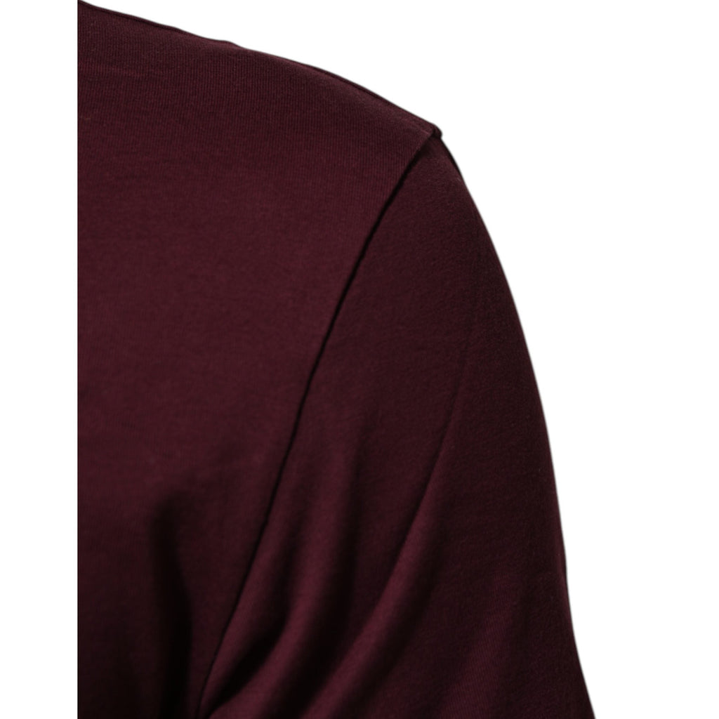 Dolce & Gabbana Burgundy Cotton DG Super King Logo T-Shirt