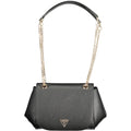 Guess Jeans Nero black polyurethane women’s handbag with sleek design and silver hardware.