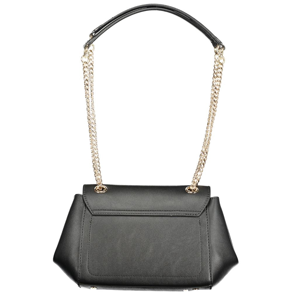Guess Jeans nero poliuretano women's handbag with sleek design and top handles, showcasing modern style and premium materials.