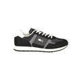 Tommy Hilfiger Nero men's polyurethane sneaker with sleek black design and white sole, casual athletic footwear.