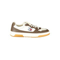 Tommy Hilfiger white polyurethane men's sneaker with sleek design and white laces, stylish casual footwear.